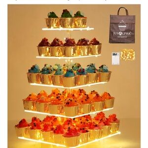 Clear acrylic Cupcake Stand with LED Lights